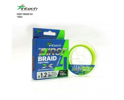 Шнур плетений Intech First Braid PE X4 Green 150м (#0,3 - #2,5PE)