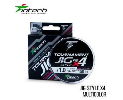 Шнур плетений восьмижильний Intech Tournament Jig Style PE X4 Multicolor 150м