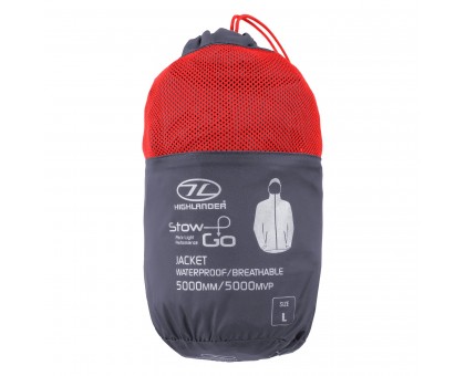 Вітрівка чоловіча Stow & Go Pack Away Rain Jacket 6000 mm Charcoal