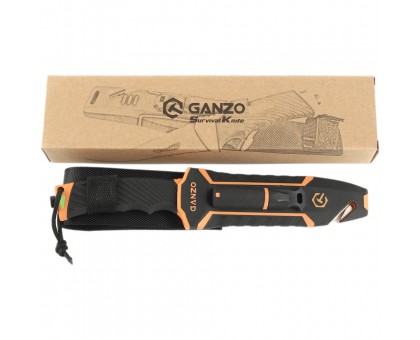 Ніж Ganzo G8012V2-OR помаранчевий (G8012V2-OR) з паракордом