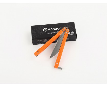 Ніж-метелик Ganzo G766-OR Orange (сталь 440C, G10)