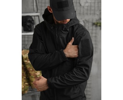 Демісезонний костюм Revival SoftShell Black (чорний, водостійкий)