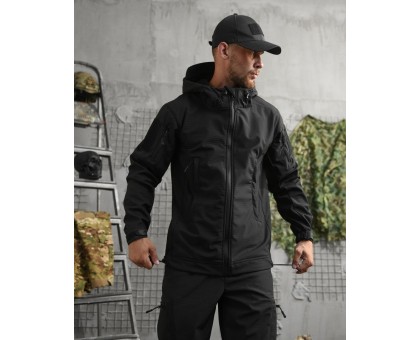 Демісезонний костюм Revival SoftShell Black (чорний, водостійкий)