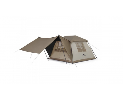 Намет з навісом Naturehike Village CNK2300ZP022, коричневий великий