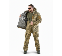 Зимовий тактичний костюм Northern Pixel (ріп-стоп, omniheat, півкомбінезон)