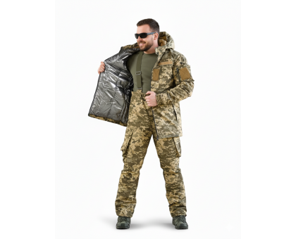 Зимовий тактичний костюм Northern Pixel: ріп-стоп, omniheat, півкомбінезон