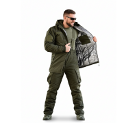 Зимовий тактичний костюм Northern Olive (ріп-стоп, omniheat, півкомбінезон)