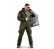 Зимовий тактичний костюм Northern Olive (ріп-стоп, omniheat, півкомбінезон)