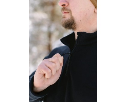 Чоловіча флісова кофта Tribe Fleece Jacket Half Zip Black (270 г/м²)