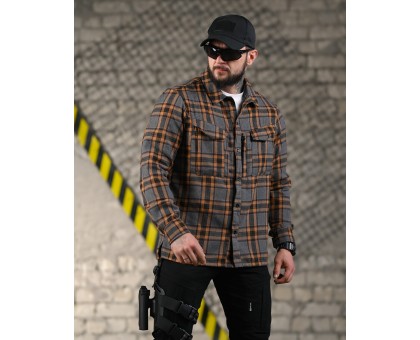 Тактична сорочка 7.62 Fix Grey/Orange фланелева