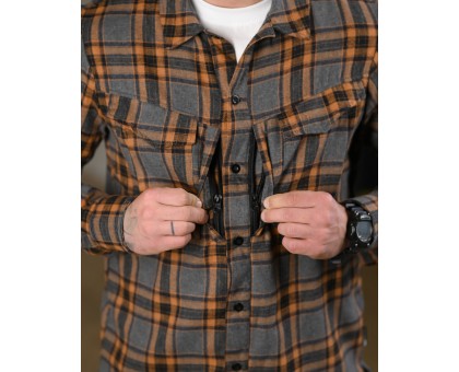 Тактична сорочка 7.62 Fix Grey/Orange фланелева