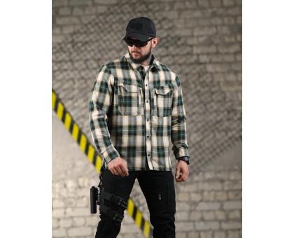 Фланелева тактична сорочка 7.62 Fix (Beige/Green)