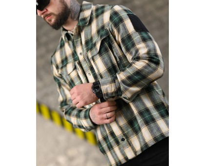 Фланелева тактична сорочка 7.62 Fix (Beige/Green)