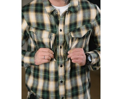 Фланелева тактична сорочка 7.62 Fix (Beige/Green)