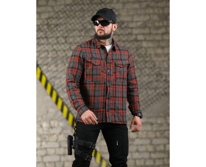 Тактична фланелева сорочка 7.62 Fix Red/Grey (червоно-сіра клітинка)