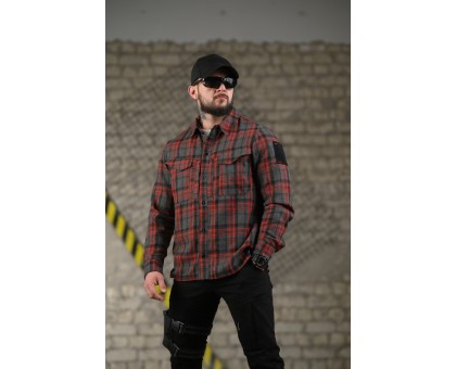 Тактична фланелева сорочка 7.62 Fix Red/Grey (червоно-сіра клітинка)
