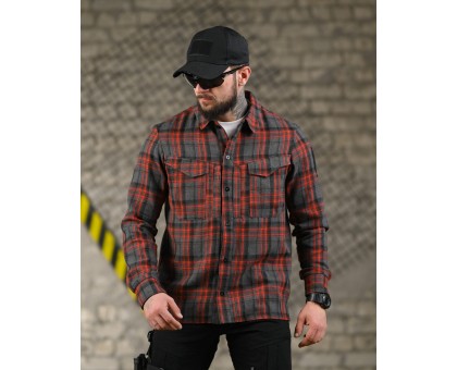 Тактична фланелева сорочка 7.62 Fix Red/Grey (червоно-сіра клітинка)