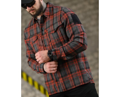 Тактична фланелева сорочка 7.62 Fix Red/Grey (червоно-сіра клітинка)