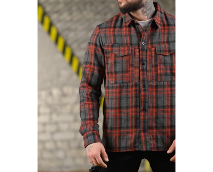 Тактична фланелева сорочка 7.62 Fix Red/Grey (червоно-сіра клітинка)