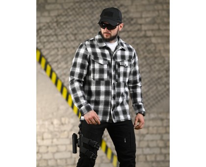 Тактична фланелева сорочка 7.62 Fix White/Black