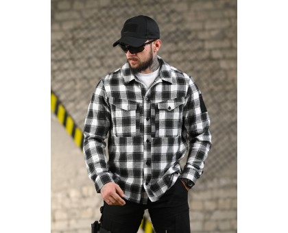 Тактична фланелева сорочка 7.62 Fix White/Black