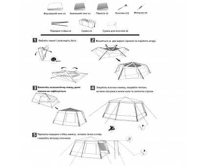 Короповий намет-шатро Ranger Gazebo Cube (RA 6666) — 2-місний, 8000мм