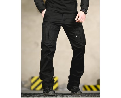 Тактичні штани 7.62 Prometey Black (чорні, поплін, вентиляція, 8 кишень)