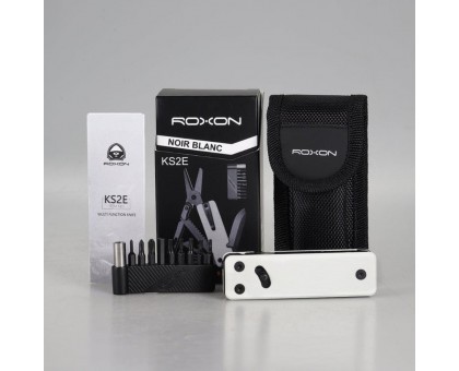 EDC Міні мультитул Roxon KS2E, білий з чорним лезом та набором біт