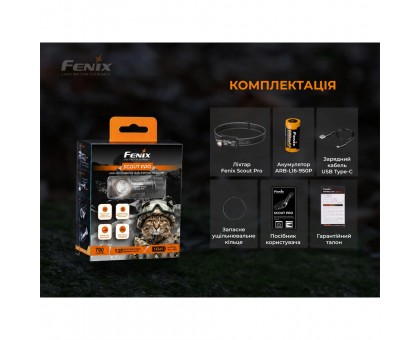 Тактичний налобний ліхтар із зеленим світлом Fenix Scout Pro (HM50R V2.0) Лімітована серія
