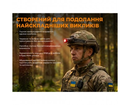 Тактичний налобний ліхтар із зеленим світлом Fenix Scout Pro (HM50R V2.0) Лімітована серія