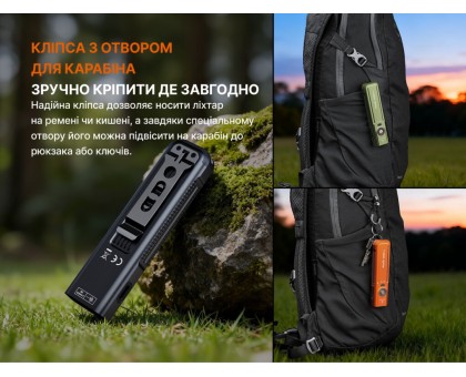 Ліхтар наключний Fenix E06R PRO RG помаранчевий: для EDC, кемпінгу та блекауту
