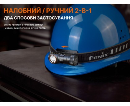 Налобний ліхтар Fenix HM53R Чорний (2 в 1, трансформується в ручний)