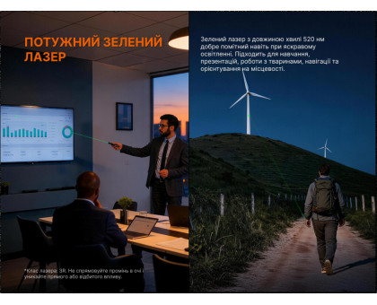 Наключний EDC ліхтар Fenix E08R UE (1600 лм, зелений)