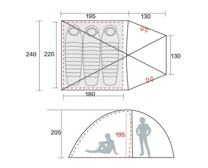 Кемпінговий тримісний намет Tramp Bell 3 (V3) UTRT-107-sand
