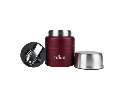 Харчовий термос з ложкою Tribe Food Jar 0.35 л Red (T-DE-0021)