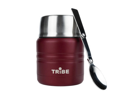 Харчовий термос з ложкою Tribe Food Jar 0.35 л Red (T-DE-0021)