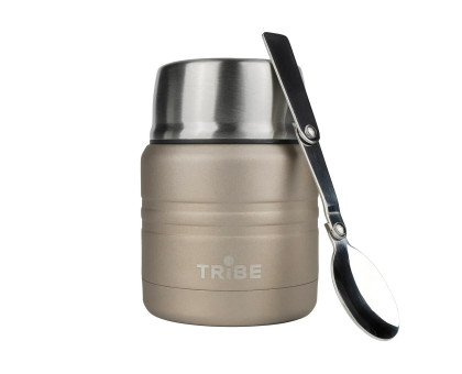 Харчовий термос з ложкою Tribe Food Jar 0.35 л Beige (T-DE-0021)