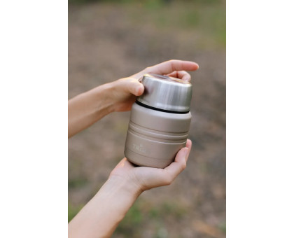 Харчовий термос з ложкою Tribe Food Jar 0.35 л Beige (T-DE-0021)