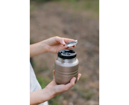 Харчовий термос з ложкою Tribe Food Jar 0.35 л Beige (T-DE-0021)