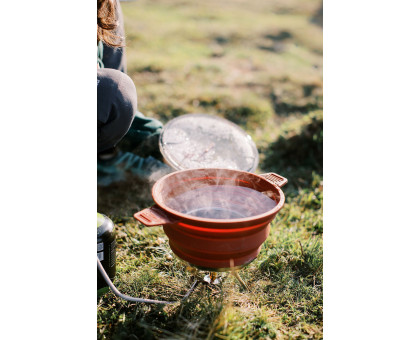 Складана силіконова каструля Tribe Collapsible Pot 2,5 л (T-FF-0025) Коричнева