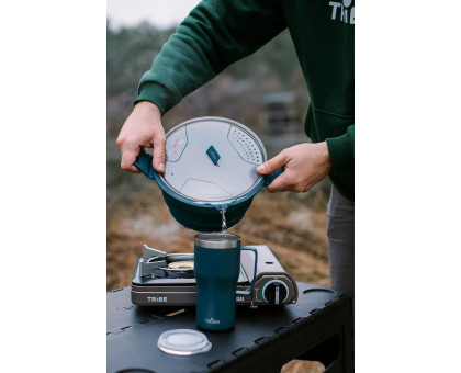 Складана силіконова каструля Tribe Collapsible Pot 2,5 л (T-FF-0025) Синьо-зелена