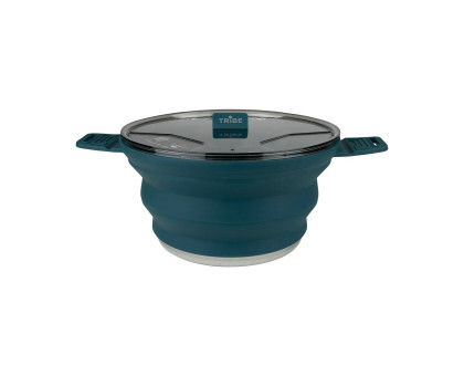 Складана силіконова каструля Tribe Collapsible Pot 2,5 л (T-FF-0025) Синьо-зелена