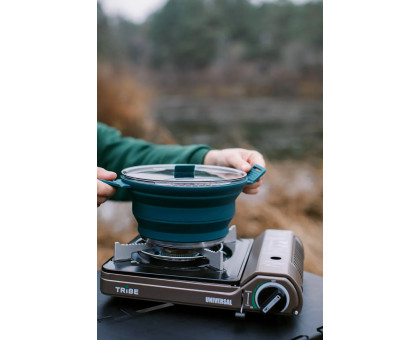 Складана силіконова каструля Tribe Collapsible Pot 2,5 л (T-FF-0025) Синьо-зелена