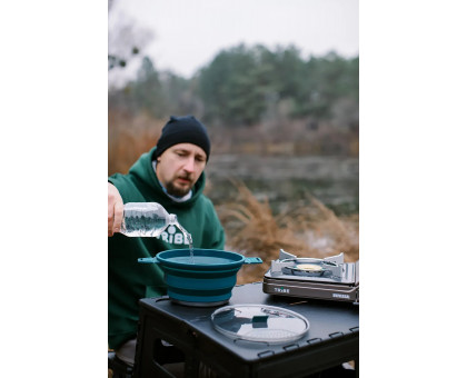 Складана силіконова каструля Tribe Collapsible Pot 2,5 л (T-FF-0025) Синьо-зелена
