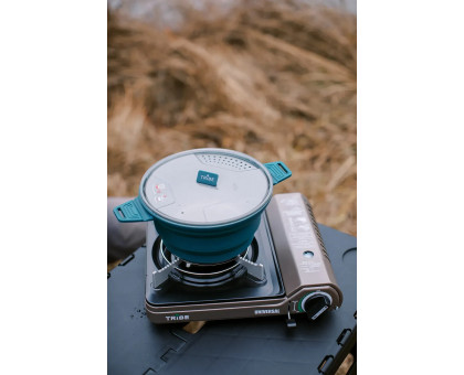 Складана силіконова каструля Tribe Collapsible Pot 2,5 л (T-FF-0025) Синьо-зелена