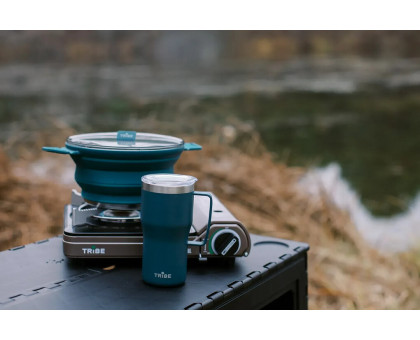 Складана силіконова каструля Tribe Collapsible Pot 2,5 л (T-FF-0025) Синьо-зелена