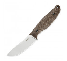 Ніж з чохлом туристичний SRM Fossa 605T-MW (8.8 см) 14C28N / Micarta коричневий