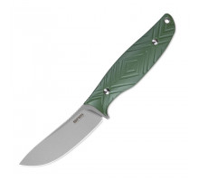 Ніж з чохлом туристичний SRM Fossa 605T-GP, (8.8 см) 14C28N / G10 зелений