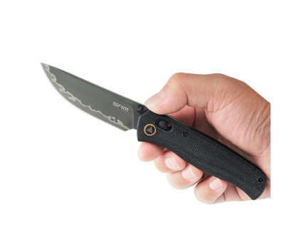 Ніж EDC складаний SRM Medal 255L-MB3 140Cr Micarta Black