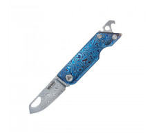 Ніж складаний кишеньковий SRM 6435-TL Damascus / Titanium блакитний